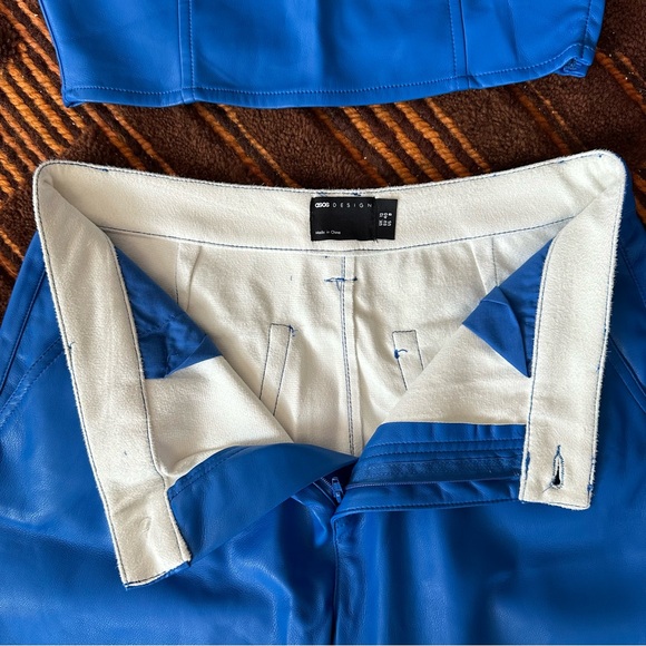 NEW! ASOS Vegan Leather Cobalt Blue Tube Top Set - Picture 9 of 10